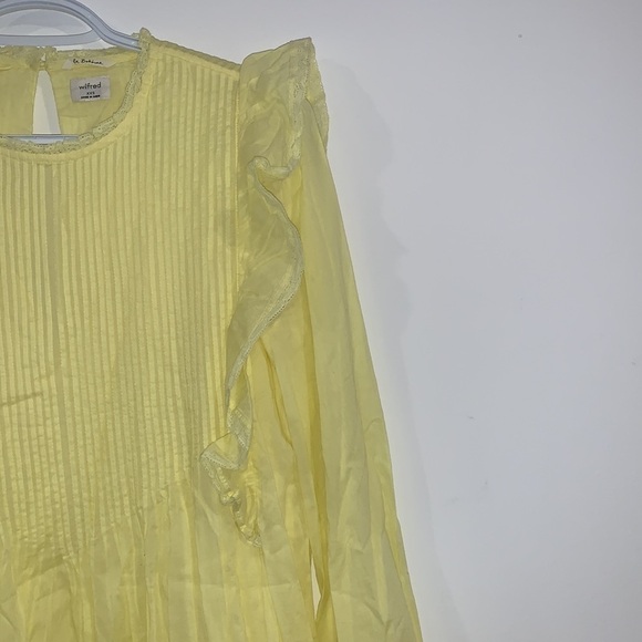 ARITZIA Wilfred Yellow La Boheme Elia Mini Babydoll Tunic Ruffle Dress Size XXS - Picture 7 of 17